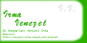 irma venczel business card